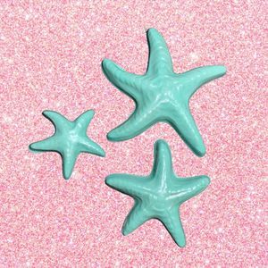 STARFISH Chalkware SET - Retro Bathroom Decor - Turquoise Aqua